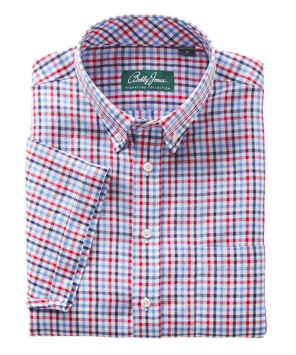 bobby jones Signature Picnic Check Short Sleeve Sport Shirt