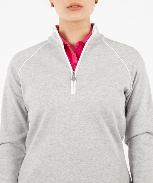 Bobby Jones Women's Pima Cotton Solid Quarter-Zip Pullover