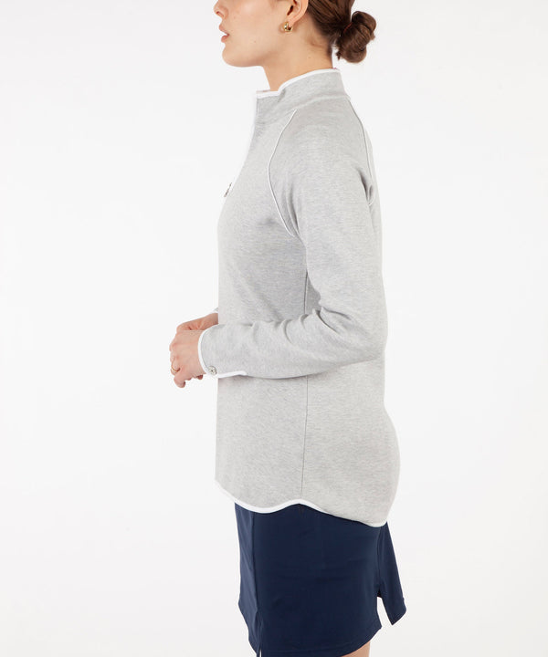 Bobby Jones Women's Pima Cotton Solid Quarter-Zip Pullover