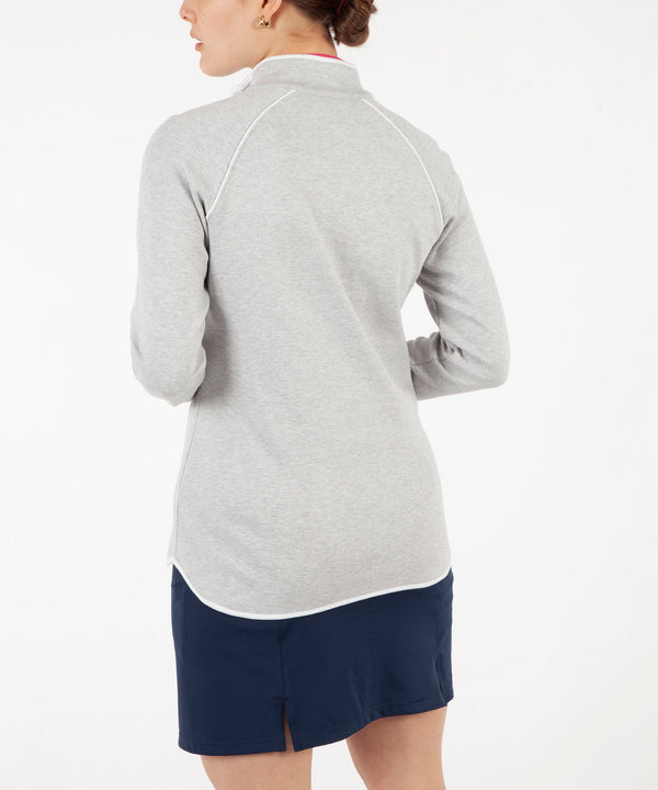 Bobby Jones Women's Pima Cotton Solid Quarter-Zip Pullover