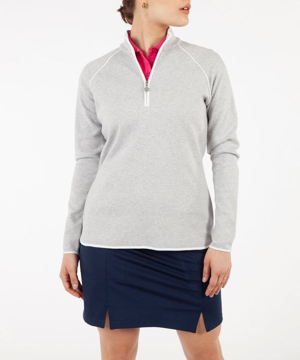 bobby jones Women's Pima Cotton Solid Quarter-Zip Pullover