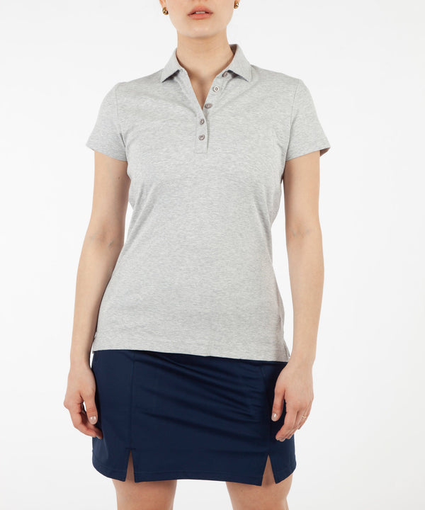 bobby jones Women's Solid Supreme Cotton Short Sleeve Polo Shirt