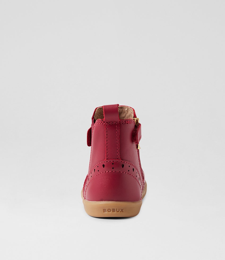 Bobux Iw Billie Tibitan Red Leather Ankle Boots