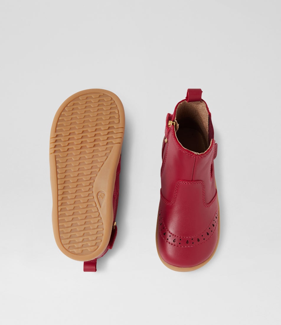 Bobux Iw Billie Tibitan Red Leather Ankle Boots