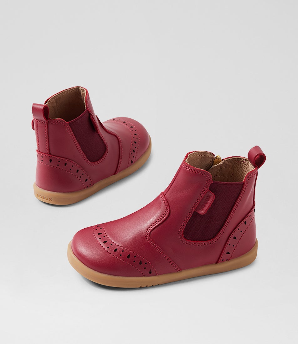 bobux Iw Billie Tibitan Red Leather Ankle Boots