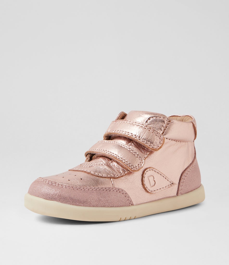Bobux Iw Champ High Rose Gold Leather Ankle Boots
