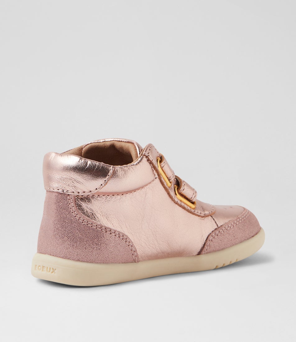 Bobux Iw Champ High Rose Gold Leather Ankle Boots