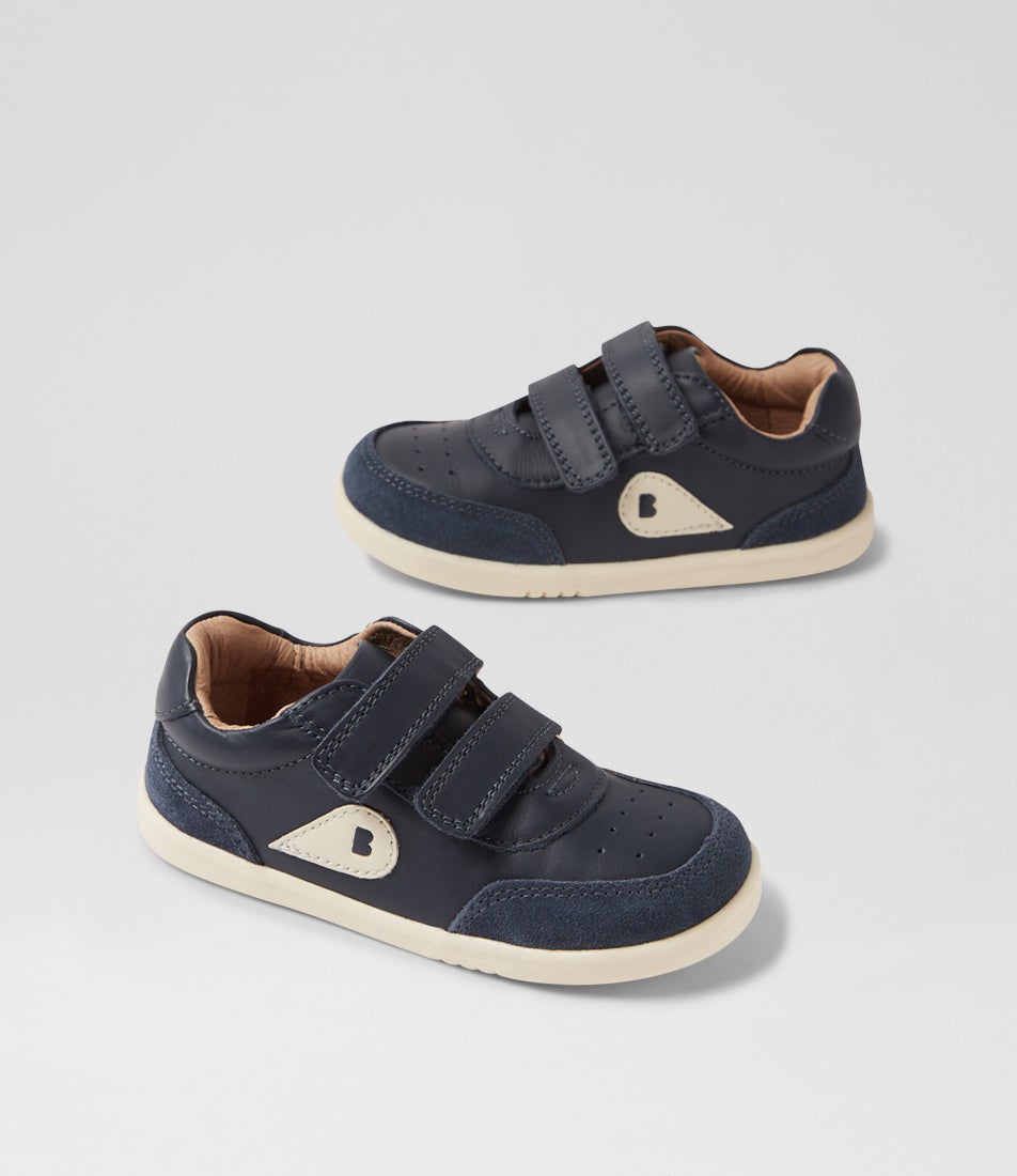bobux Iw Champ Navy Leather Flat Shoes