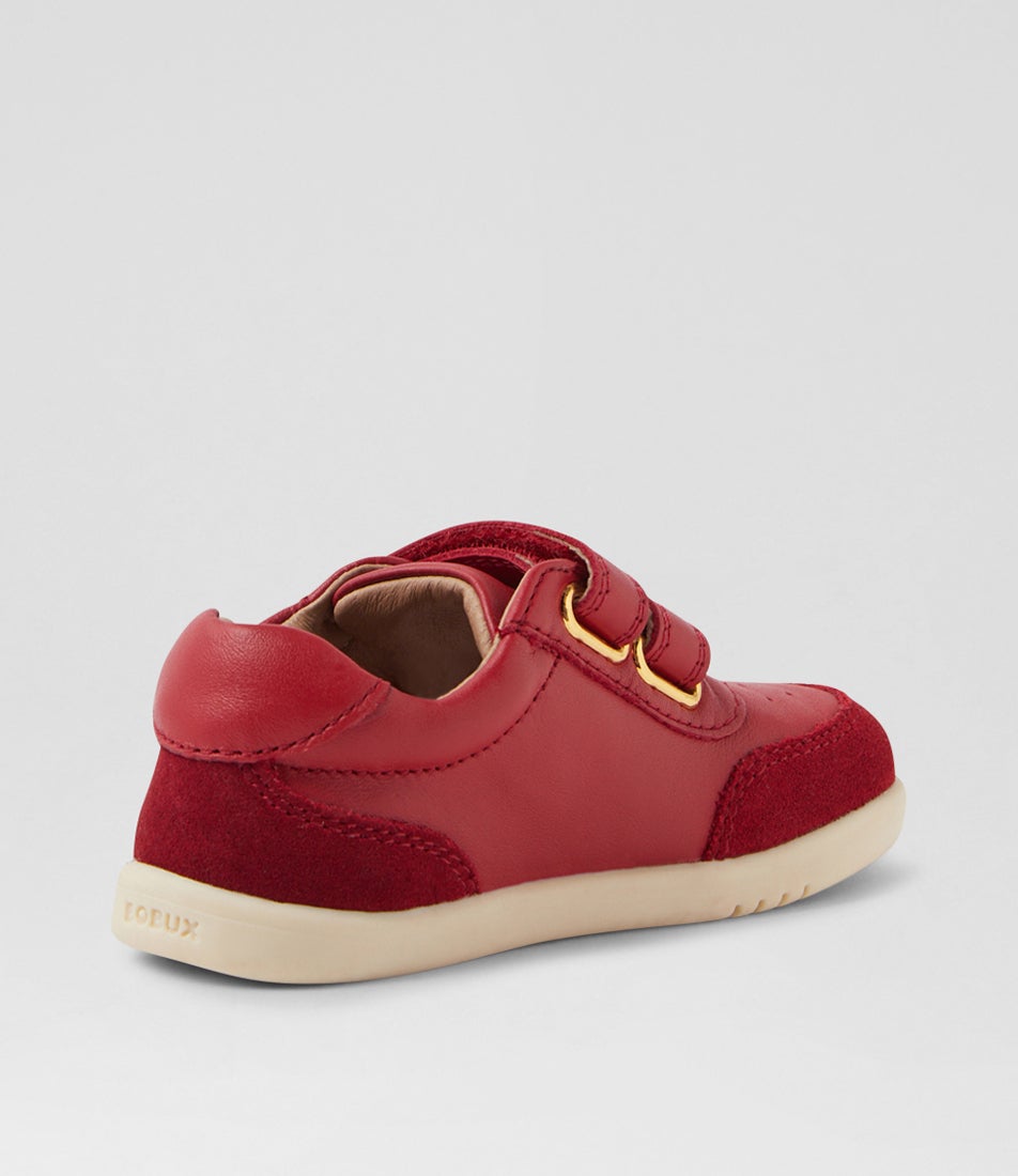 Bobux Iw Champ Pompeian Red Leather Flat Shoes