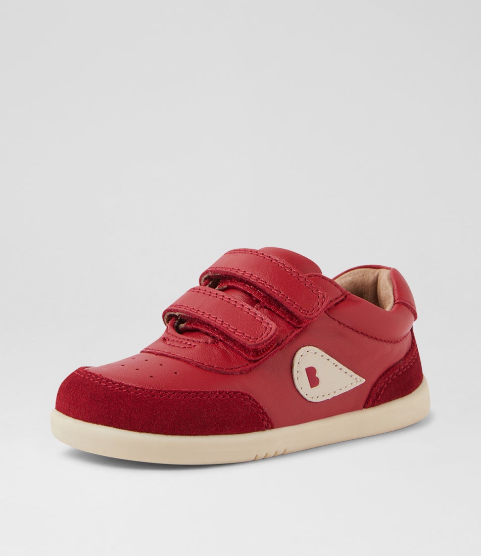 Bobux Iw Champ Pompeian Red Leather Flat Shoes