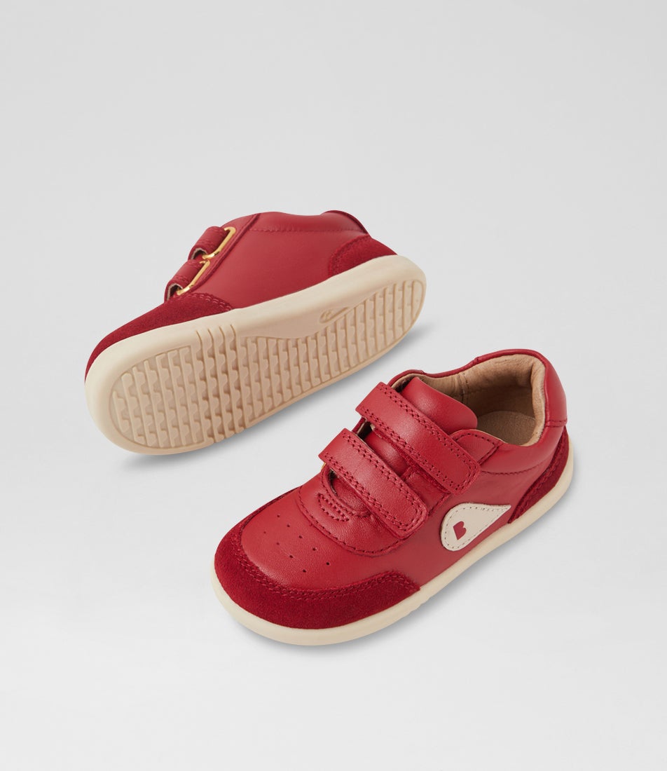Bobux Iw Champ Pompeian Red Leather Flat Shoes