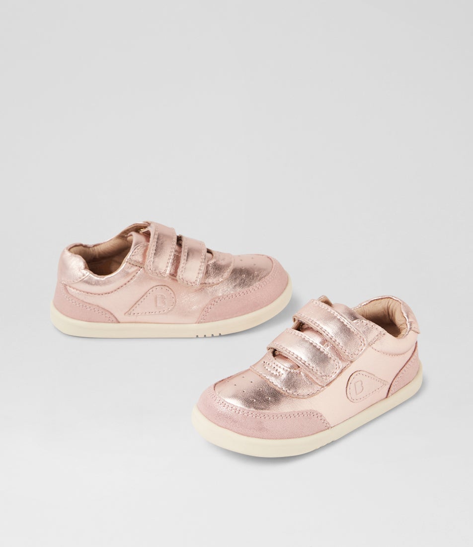 bobux Iw Champ Toddler Rose Gold Leather Sneakers