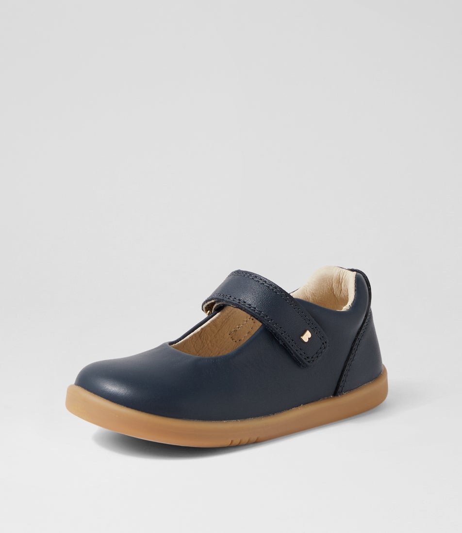 Bobux Iw Delight Toddler Navy Leather Flat Shoes