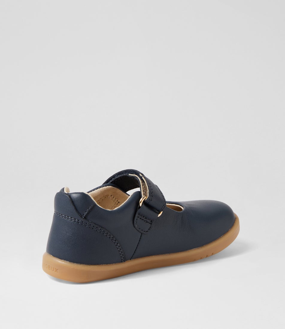 Bobux Iw Delight Toddler Navy Leather Flat Shoes