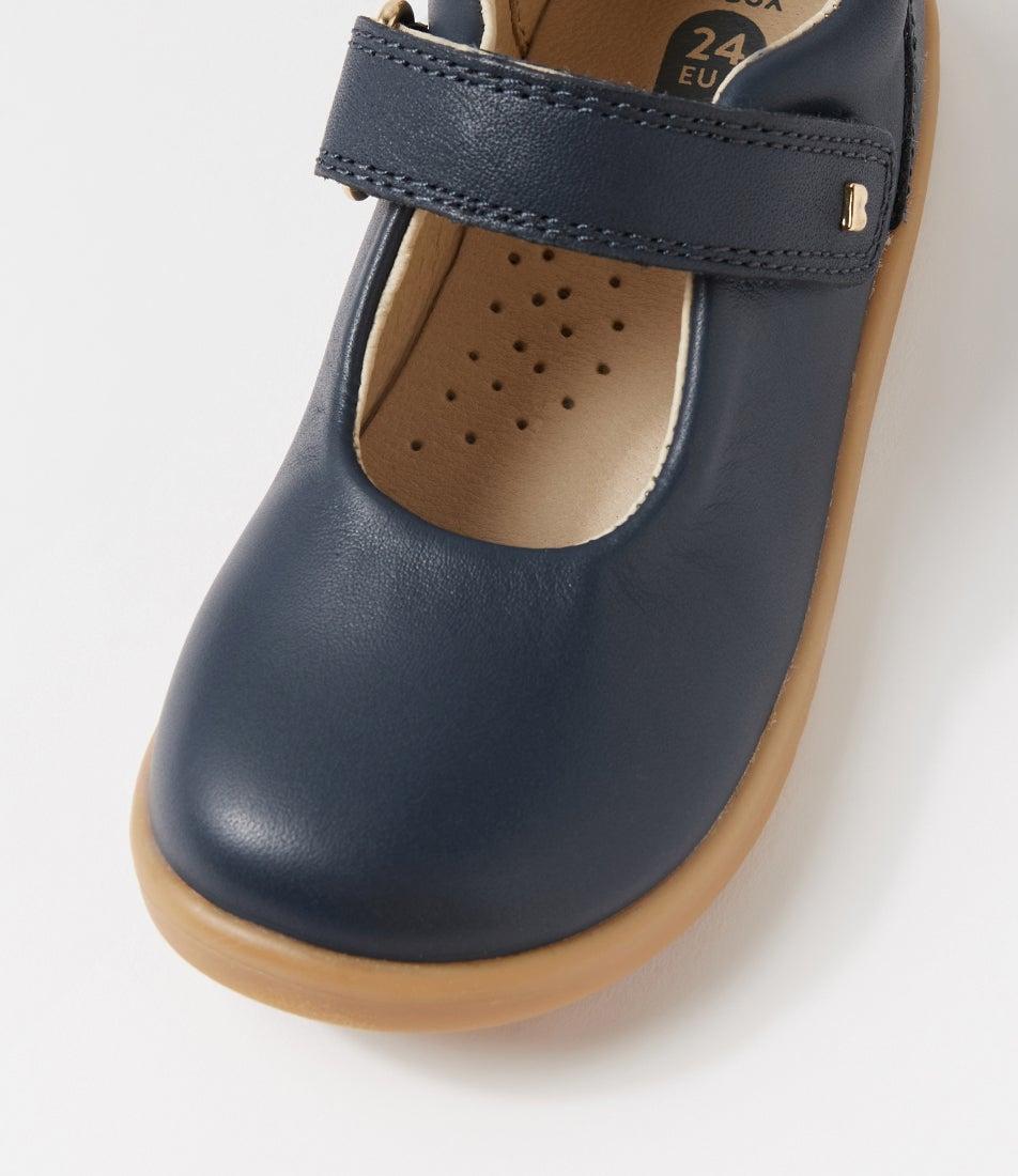 Bobux Iw Delight Toddler Navy Leather Flat Shoes