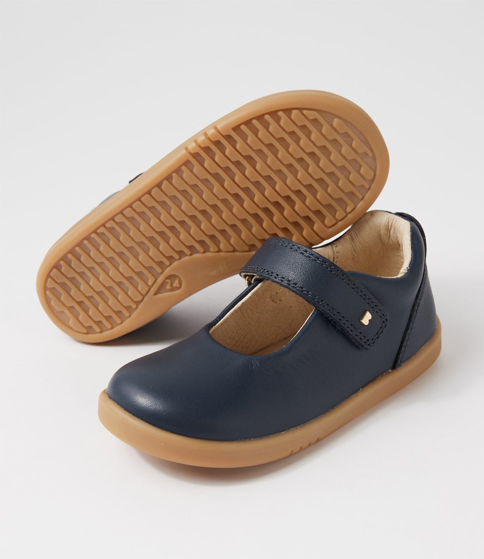 bobux Iw Delight Toddler Navy Leather Flat Shoes