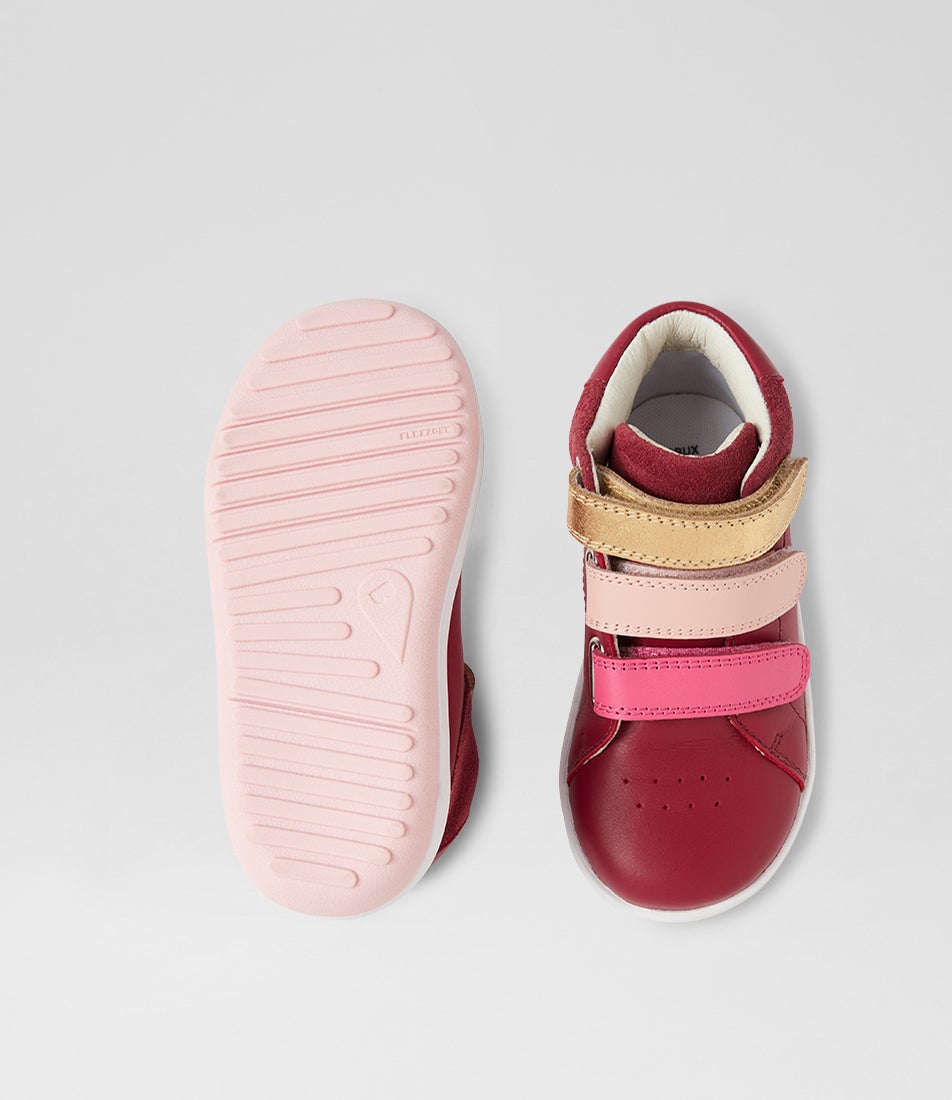 Bobux Iw Gamepoint Cranberry Leather Ankle Boots