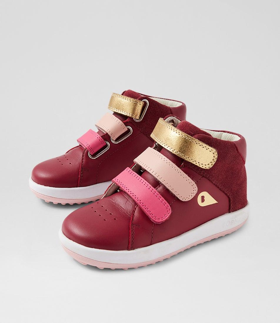 bobux Iw Gamepoint Cranberry Leather Ankle Boots