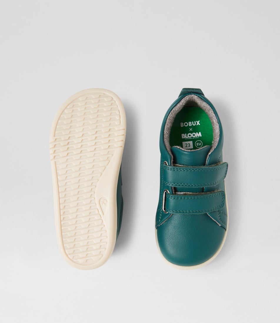 Bobux Iw Grass Court Rainforest Leather Flat Shoes