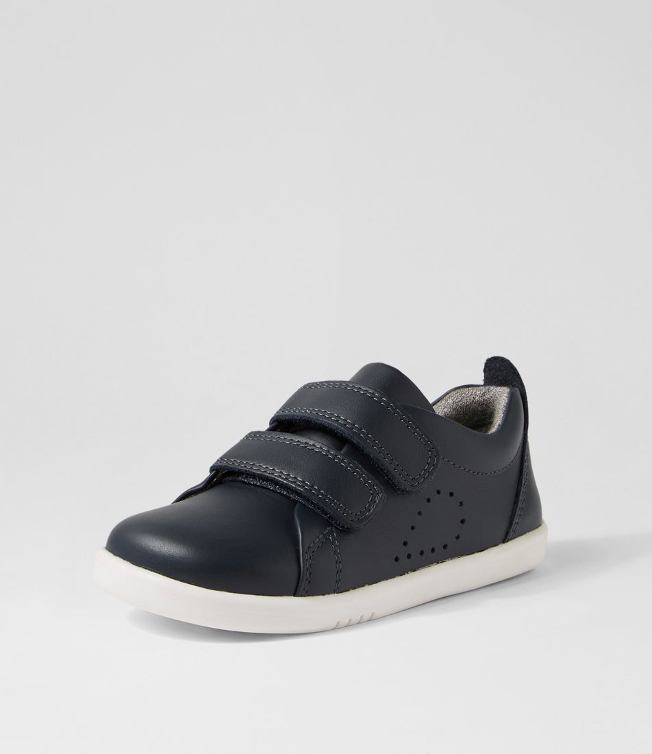 bobux Iw Grass Court Toddler Navy Leather Sneakers