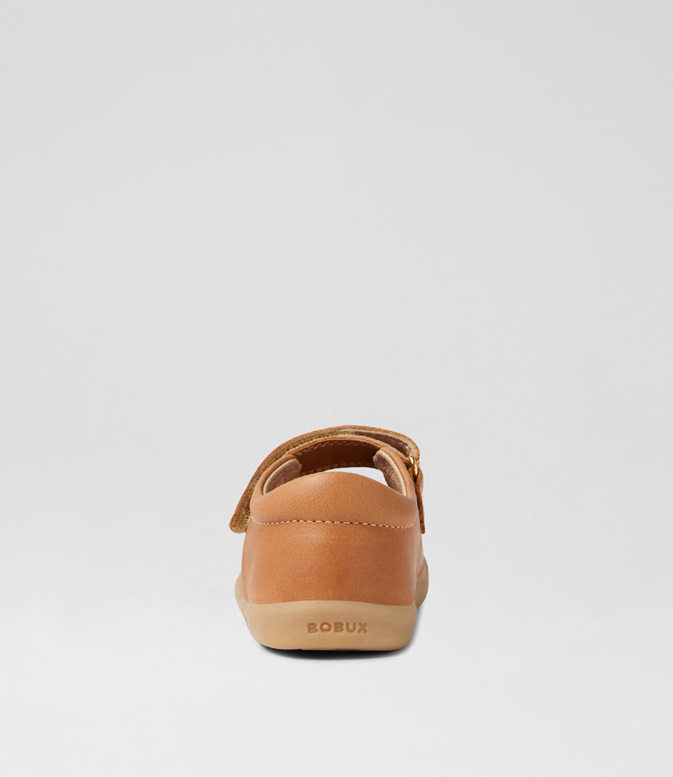 Bobux Iw Lola Toddler Caramel Leather Flat Shoes