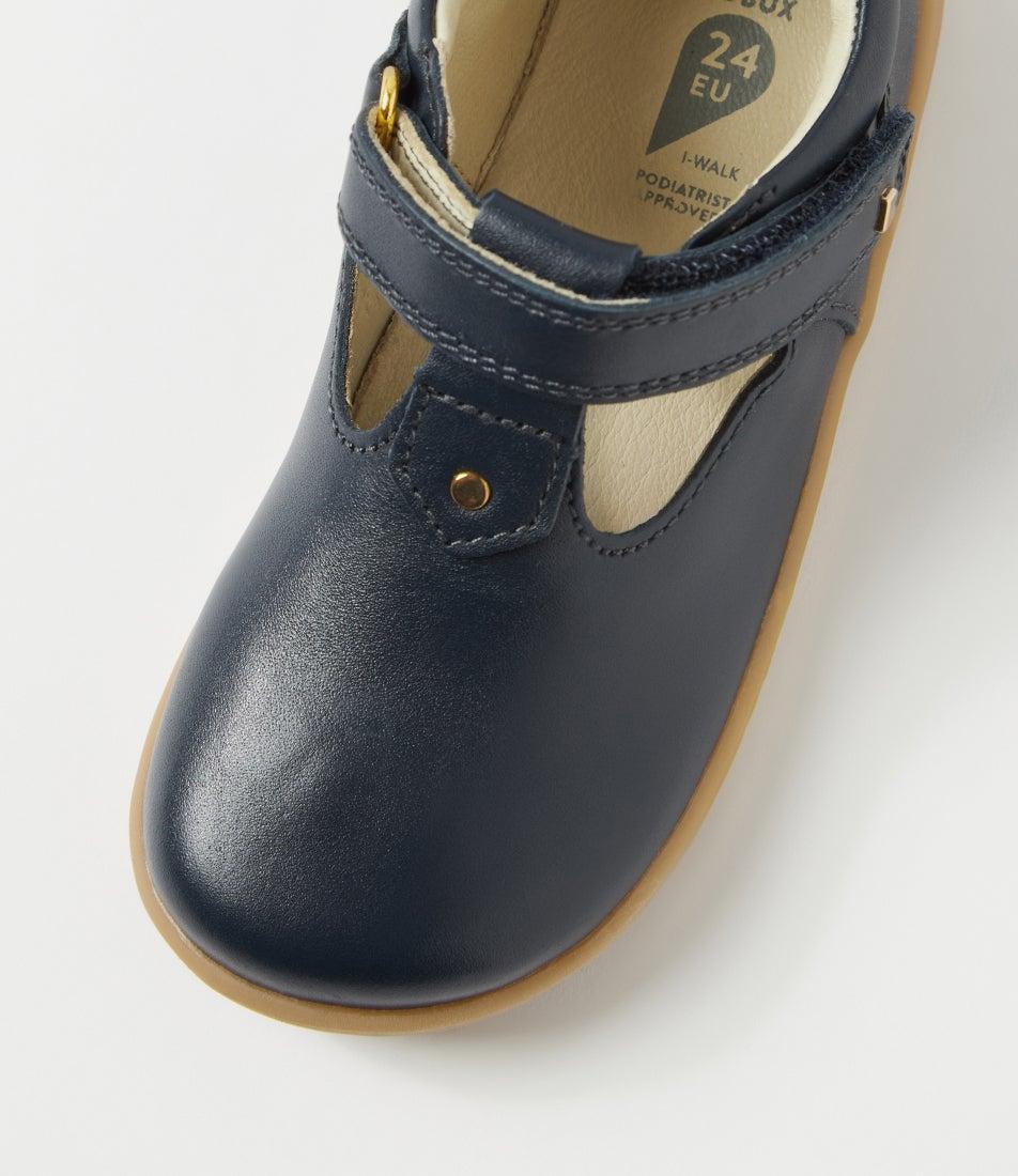 Bobux Iw Louise Toddler Navy Leather Flat Shoes