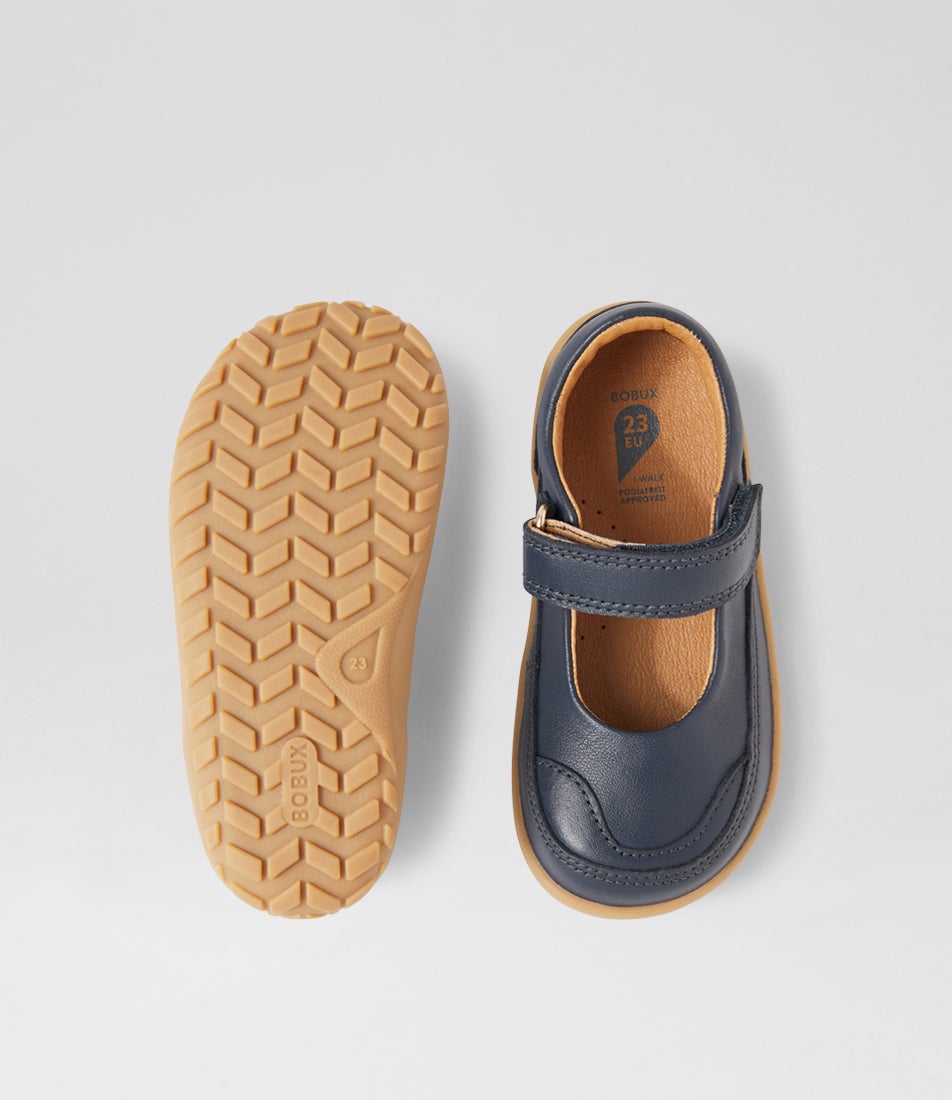 Bobux Iw Lucy Navy Leather Flat Shoes