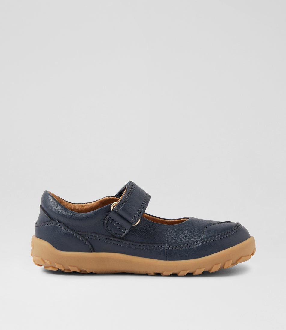 Bobux Iw Lucy Navy Leather Flat Shoes