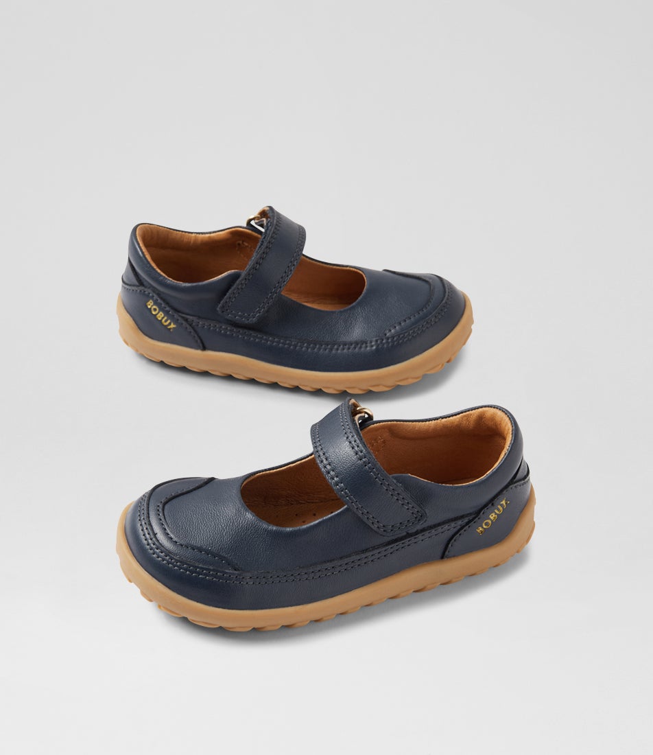 bobux Iw Lucy Navy Leather Flat Shoes