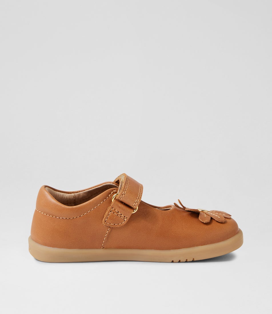 Bobux Iw Pixie Toddler Caramel Leather Flat Shoes