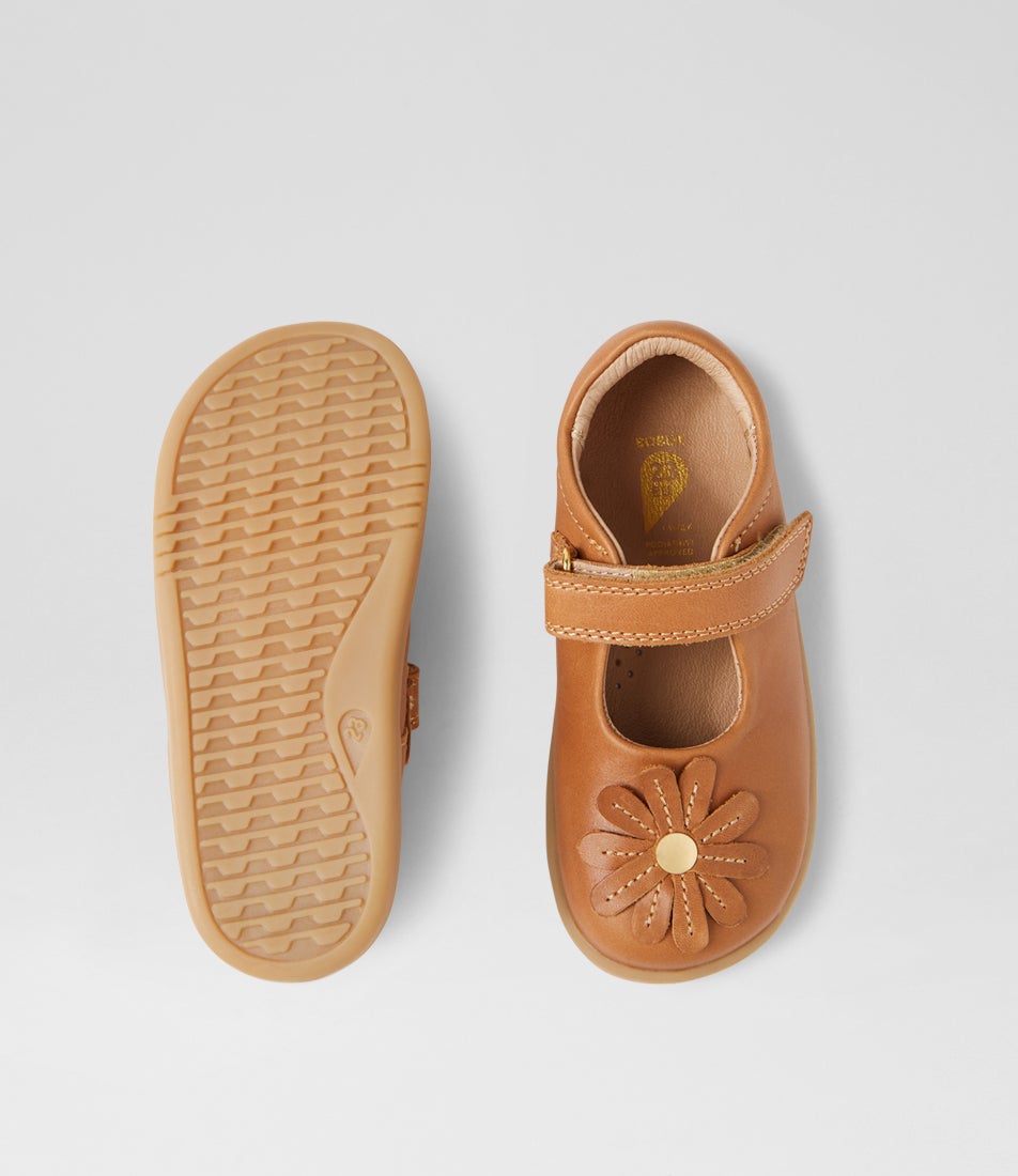 Bobux Iw Pixie Toddler Caramel Leather Flat Shoes