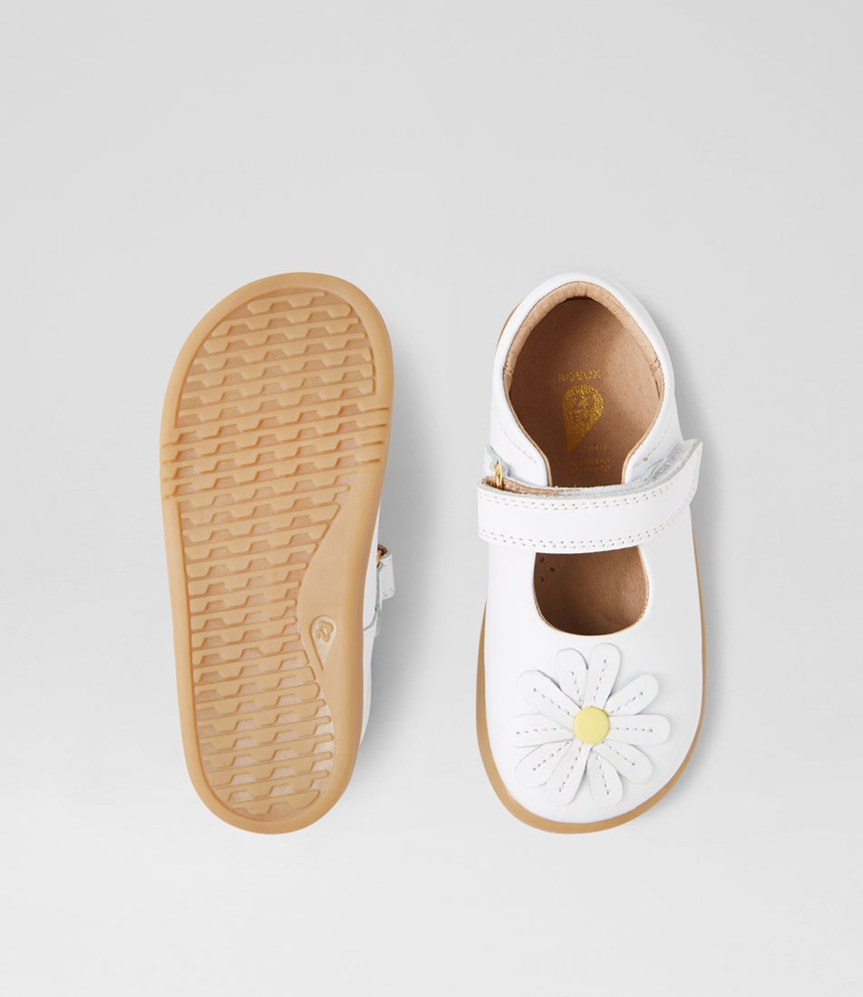 Bobux Iw Pixie Toddler White Leather Flat Shoes