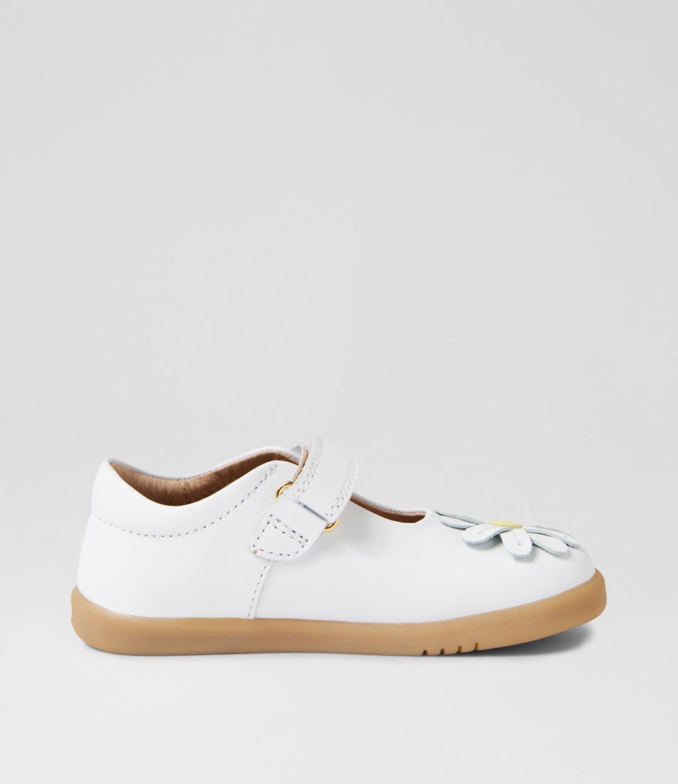 Bobux Iw Pixie Toddler White Leather Flat Shoes