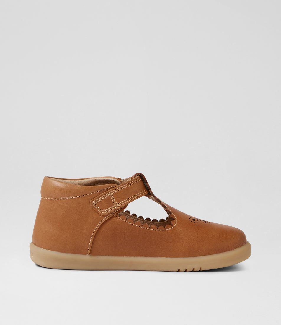 Bobux Iw Poppy Toddler Caramel Leather Flat Shoes
