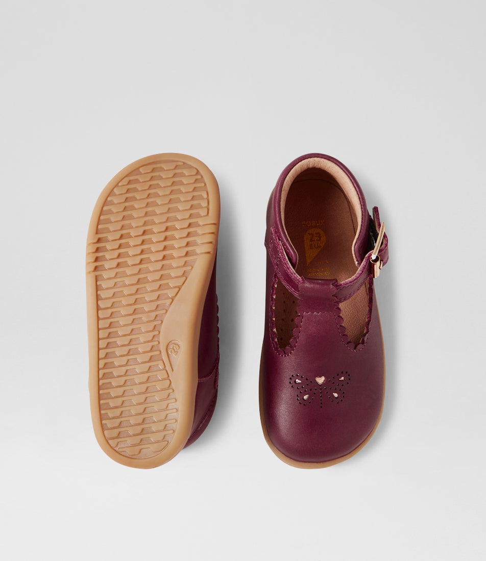 Bobux Iw Poppy Toddler Fig Leather Flat Shoes