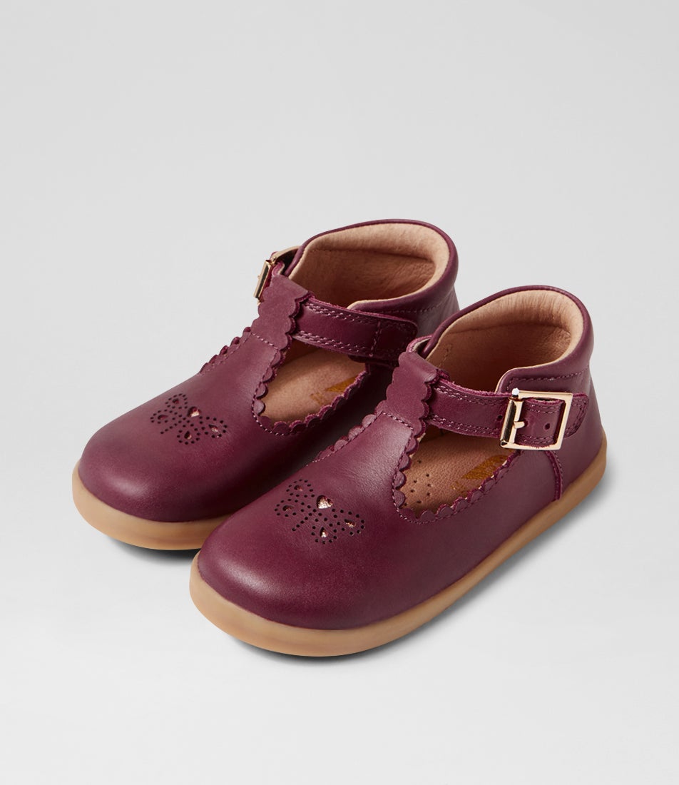 bobux Iw Poppy Toddler Fig Leather Flat Shoes