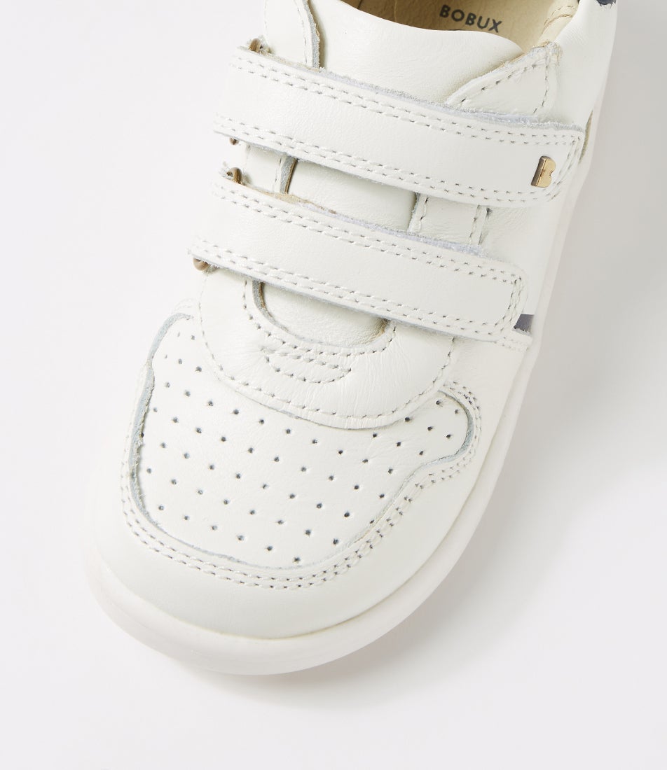 Bobux Iw Riley Toddler White Navy Leather Sneakers
