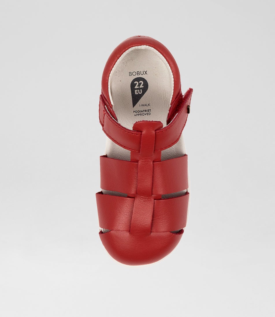 bobux Iw Tidal Toddler Red Leather Sandals