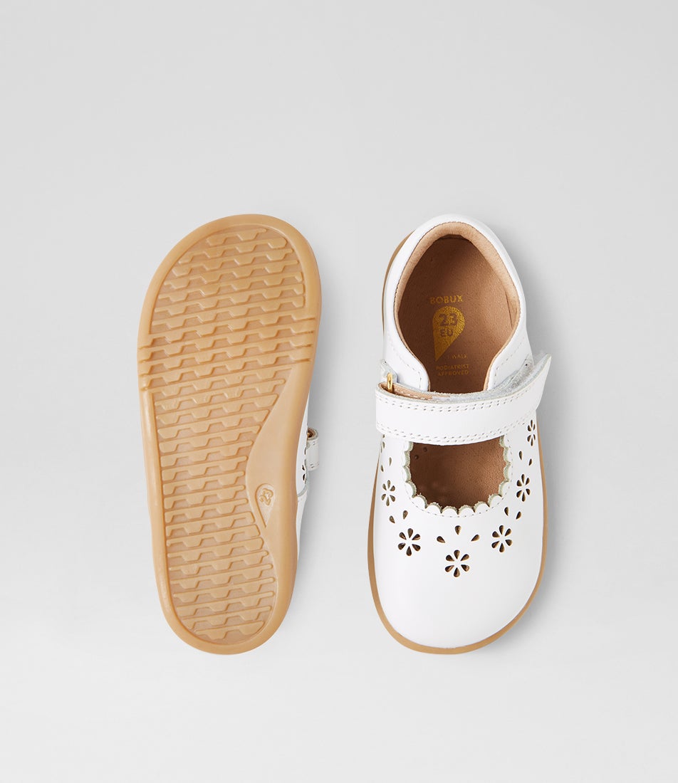 Bobux Iw Tilly White Leather Flat Shoes