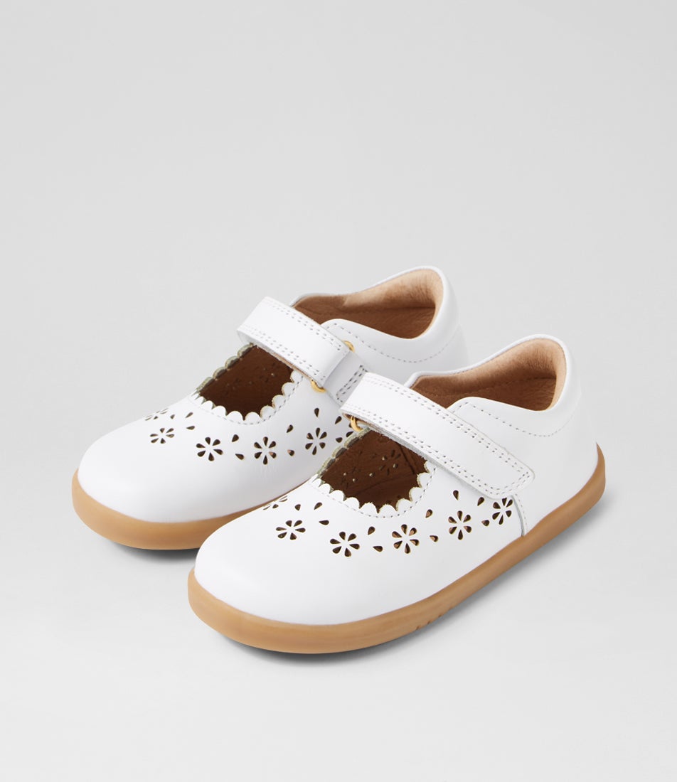 bobux Iw Tilly White Leather Flat Shoes