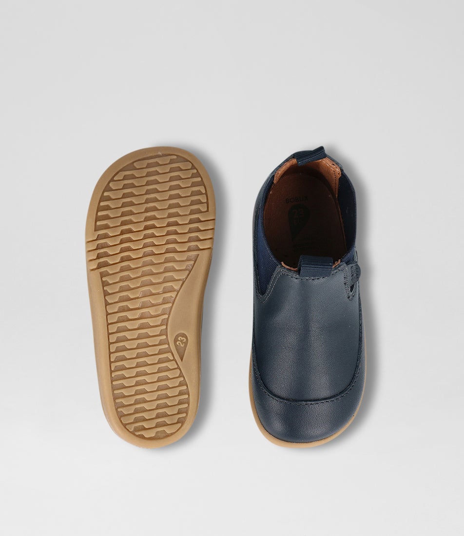 Bobux Iw Traveler Navy Leather Chelsea Boots