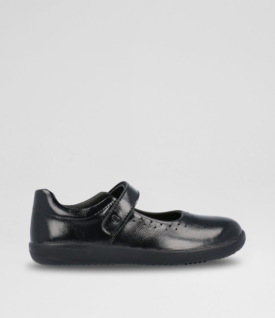 Bobux Kp Bestie Black Patent Leather Flat Shoes