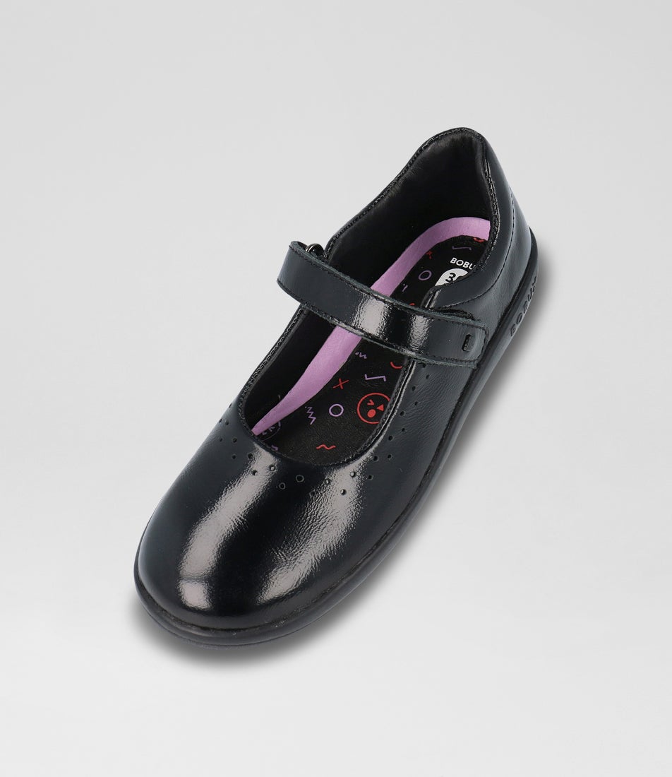 Bobux Kp Bestie Black Patent Leather Flat Shoes