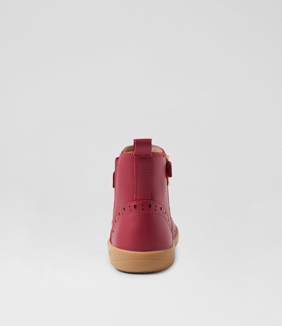Bobux Kp Billie Tibitan Red Leather Ankle Boots