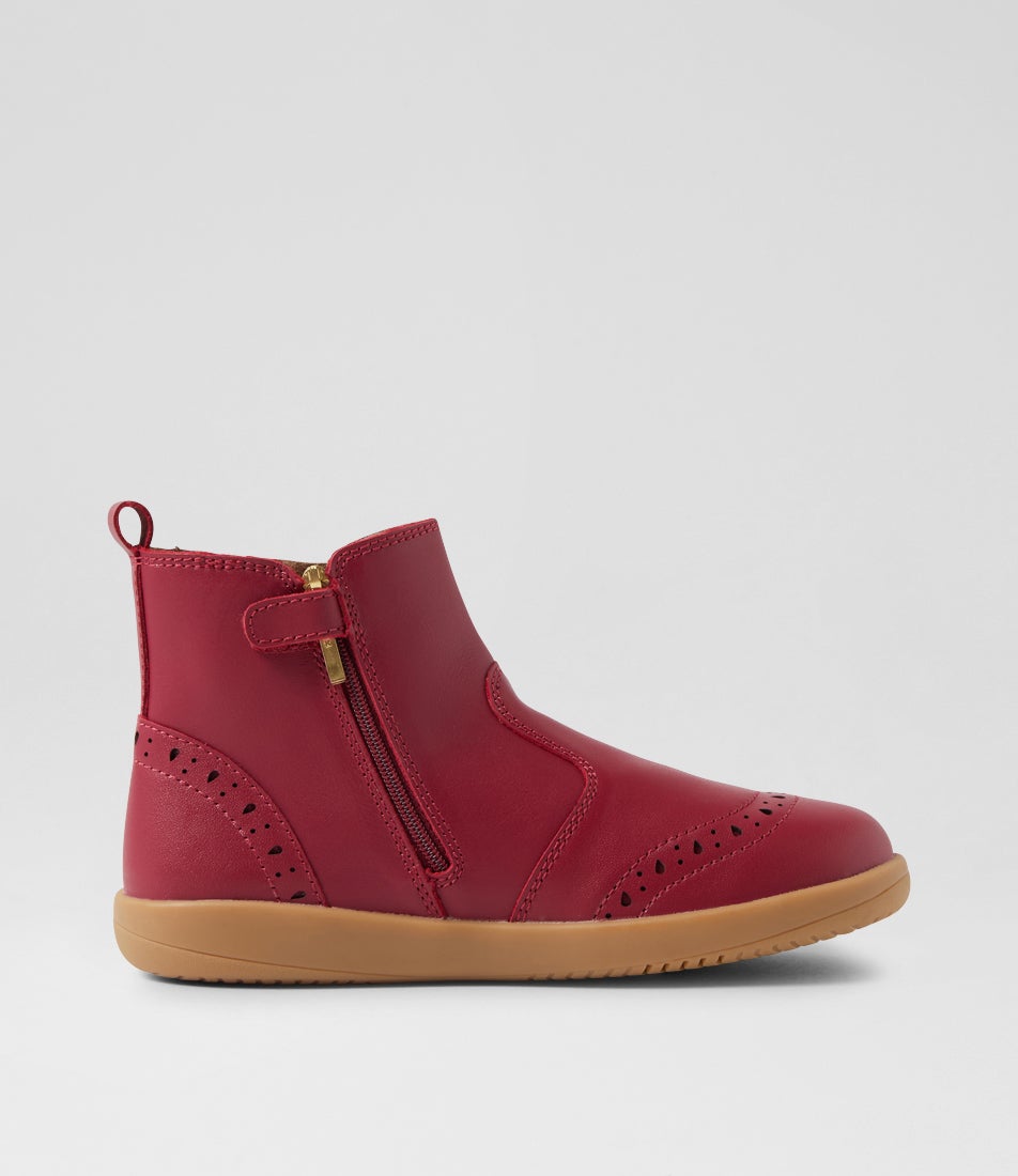 Bobux Kp Billie Tibitan Red Leather Ankle Boots