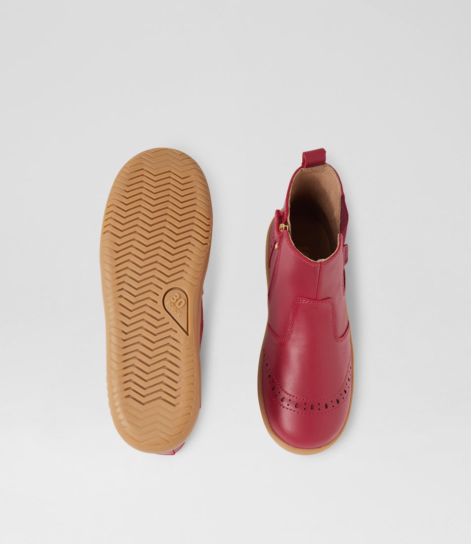 Bobux Kp Billie Tibitan Red Leather Ankle Boots