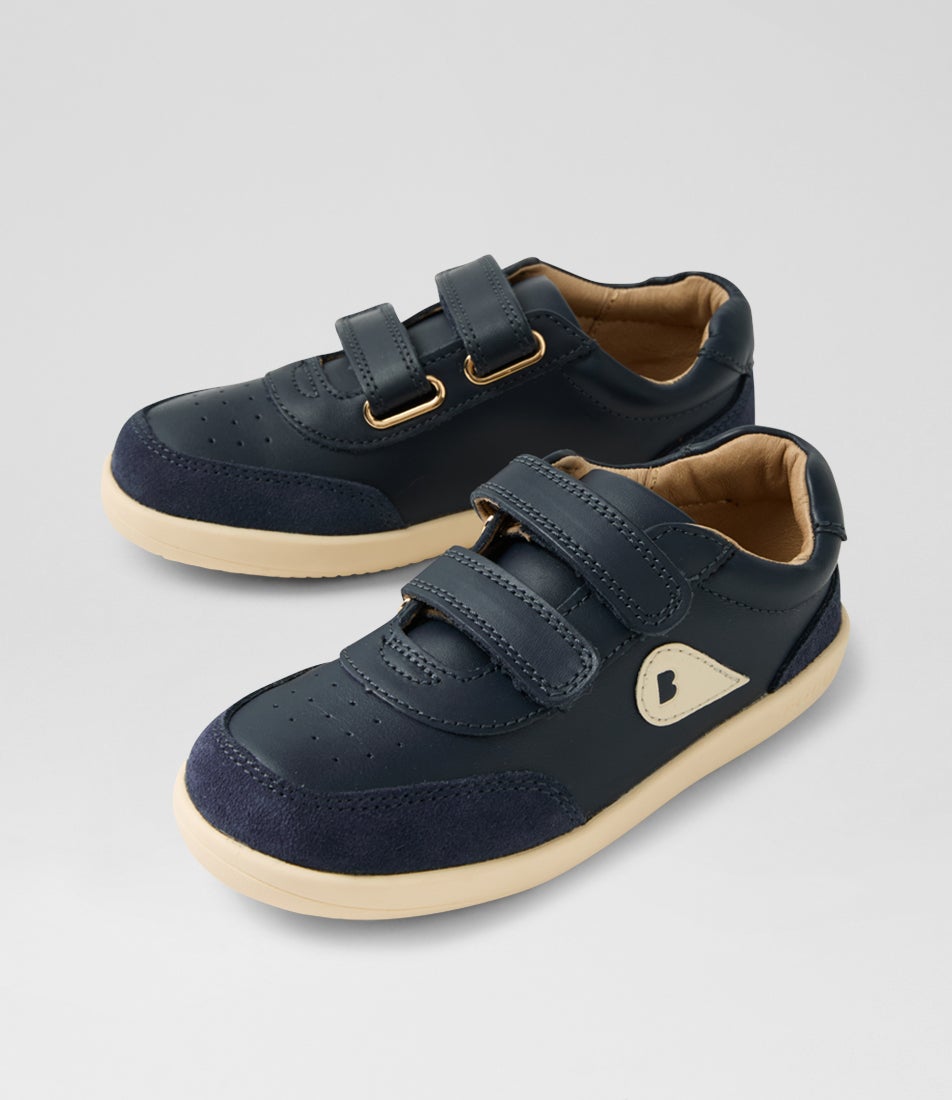 bobux Kp Champ Junior Navy Leather Flat Shoes