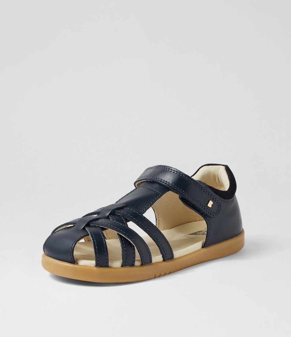 Bobux Kp Cross Jump Junior Navy Leather Flat Shoes
