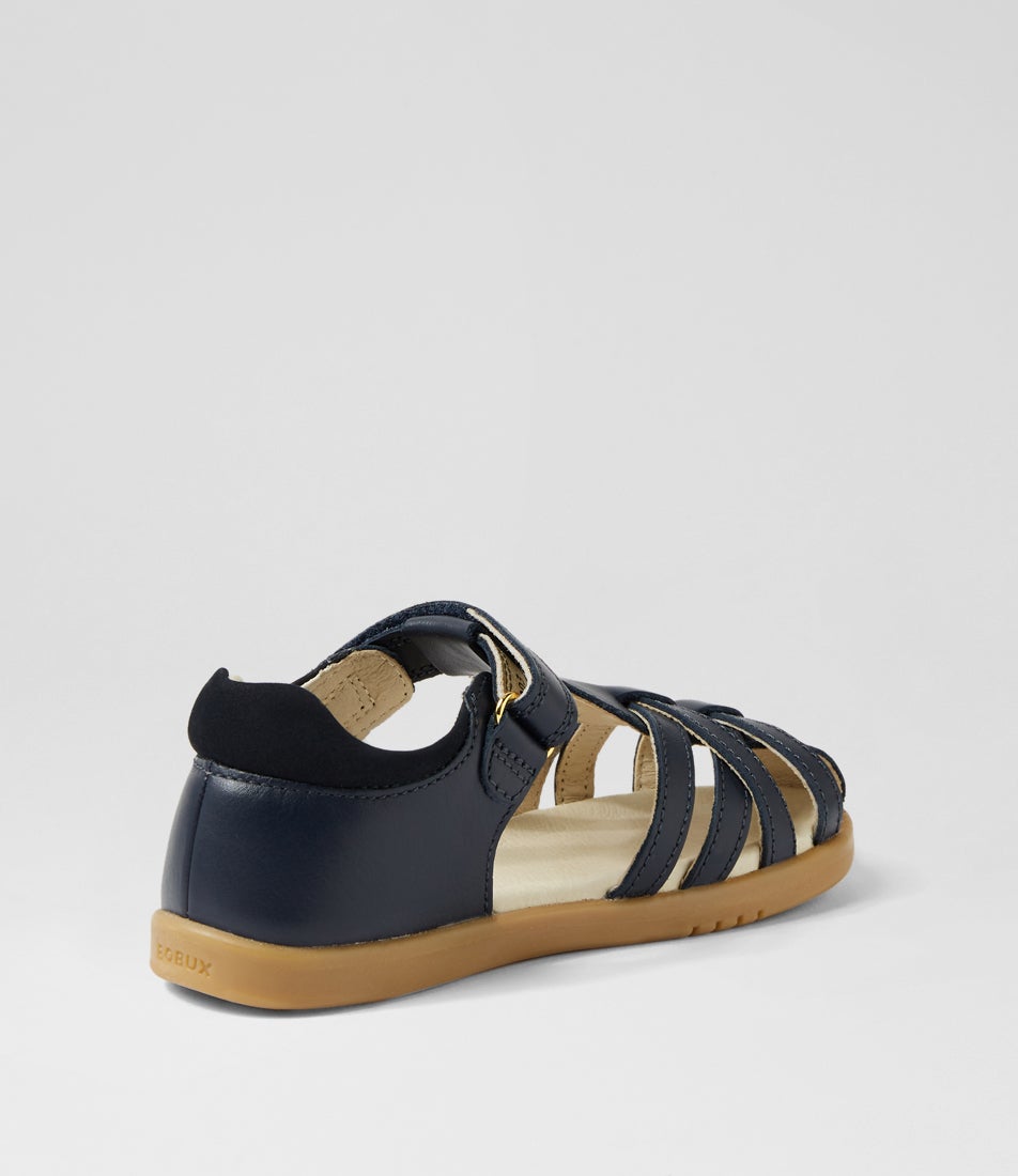 Bobux Kp Cross Jump Junior Navy Leather Flat Shoes
