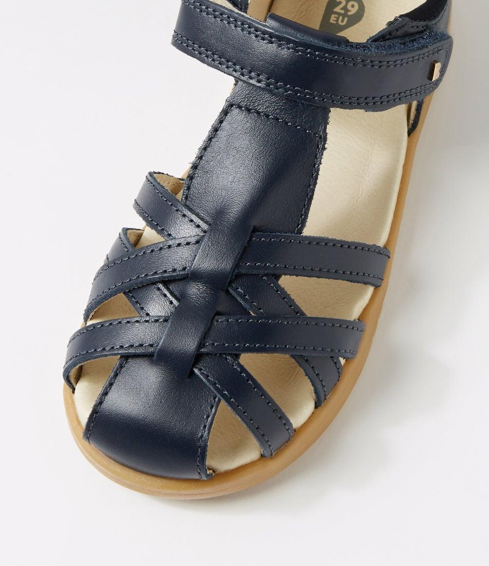 Bobux Kp Cross Jump Junior Navy Leather Flat Shoes